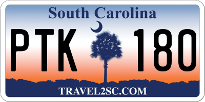 SC license plate PTK180