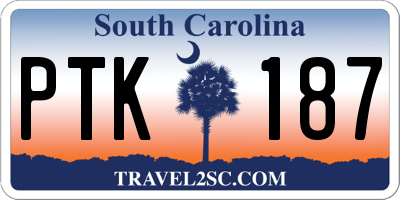 SC license plate PTK187