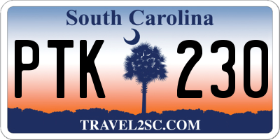 SC license plate PTK230