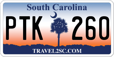 SC license plate PTK260