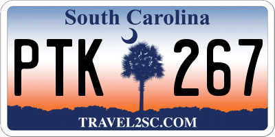 SC license plate PTK267