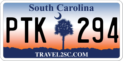 SC license plate PTK294