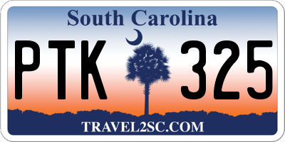 SC license plate PTK325