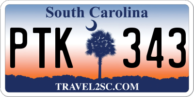 SC license plate PTK343