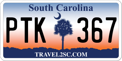 SC license plate PTK367