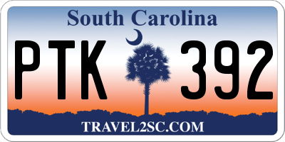SC license plate PTK392
