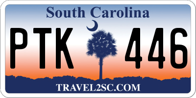 SC license plate PTK446