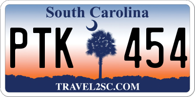 SC license plate PTK454