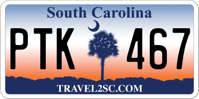 SC license plate PTK467