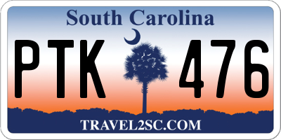 SC license plate PTK476
