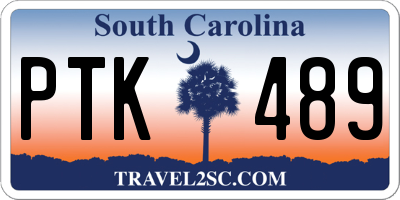 SC license plate PTK489