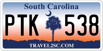 SC license plate PTK538
