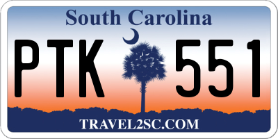 SC license plate PTK551