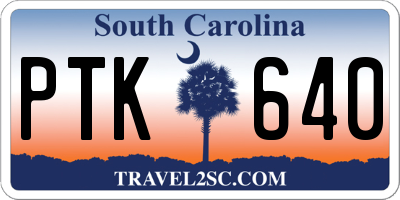SC license plate PTK640