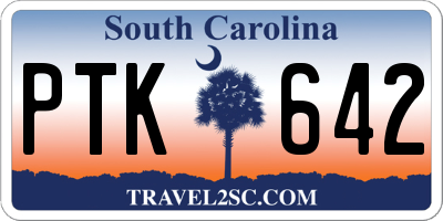 SC license plate PTK642