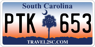 SC license plate PTK653