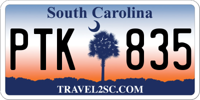 SC license plate PTK835