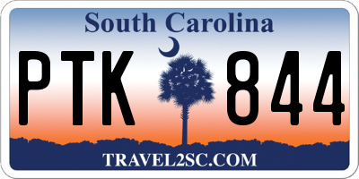 SC license plate PTK844