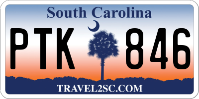 SC license plate PTK846