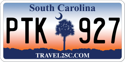 SC license plate PTK927