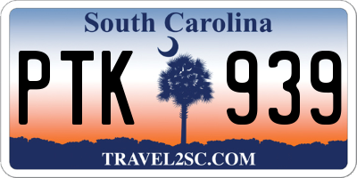 SC license plate PTK939