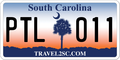SC license plate PTL011