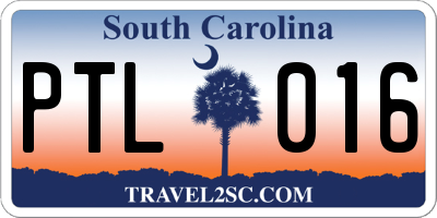 SC license plate PTL016