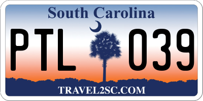 SC license plate PTL039