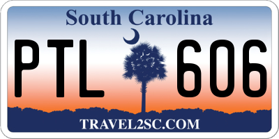 SC license plate PTL606