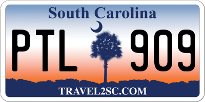 SC license plate PTL909