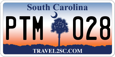 SC license plate PTM028