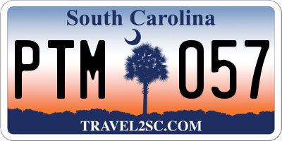 SC license plate PTM057