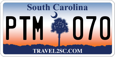 SC license plate PTM070