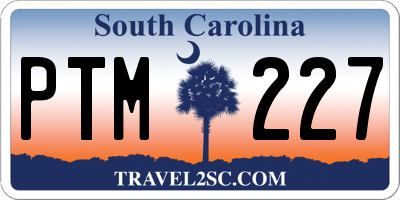 SC license plate PTM227