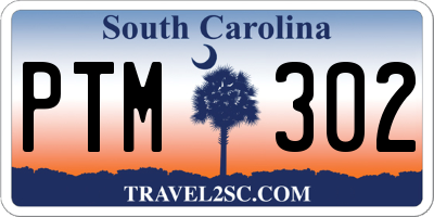 SC license plate PTM302