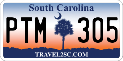 SC license plate PTM305