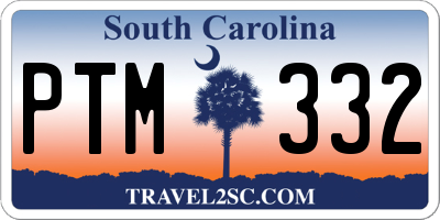 SC license plate PTM332