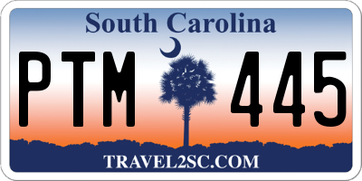 SC license plate PTM445