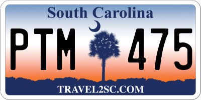 SC license plate PTM475