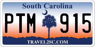 SC license plate PTM915