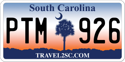 SC license plate PTM926