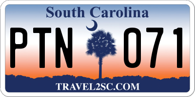 SC license plate PTN071