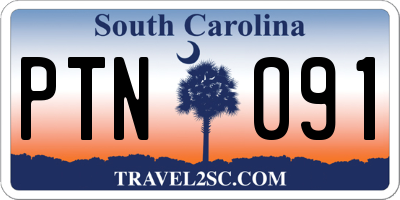 SC license plate PTN091