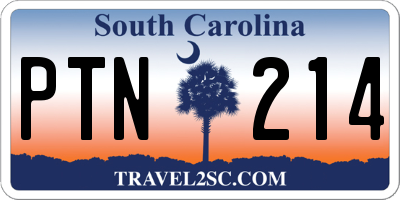 SC license plate PTN214