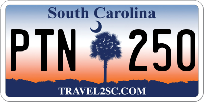 SC license plate PTN250
