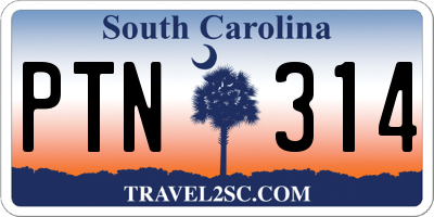 SC license plate PTN314