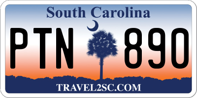 SC license plate PTN890