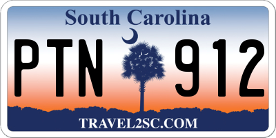 SC license plate PTN912
