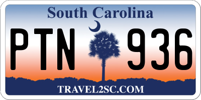 SC license plate PTN936