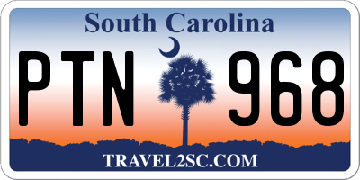 SC license plate PTN968